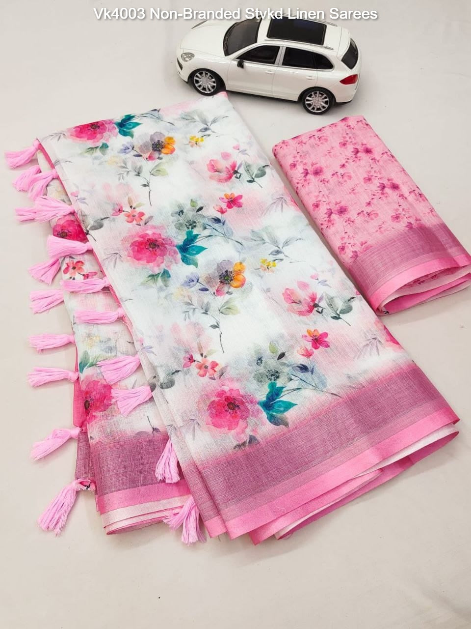 Mg334 Non-Branded Stmng Linen Sarees