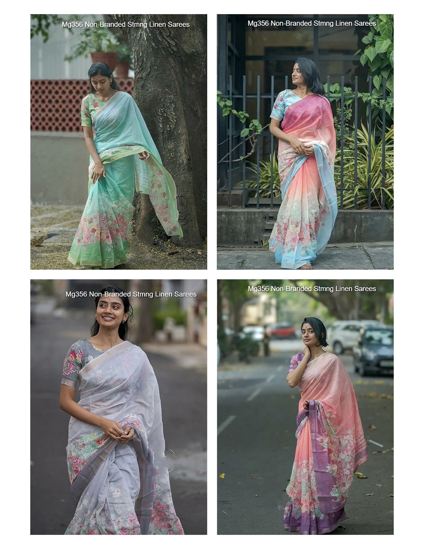 Mg356 Non-Branded Stmng Linen Sarees