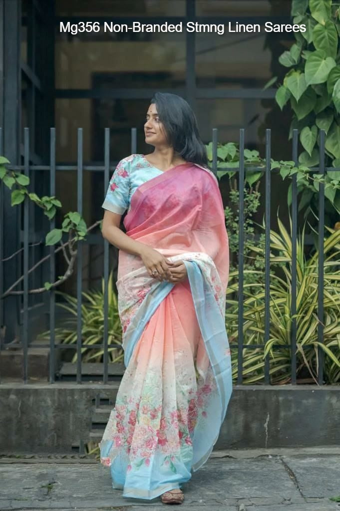 Mg356 Non-Branded Stmng Linen Sarees