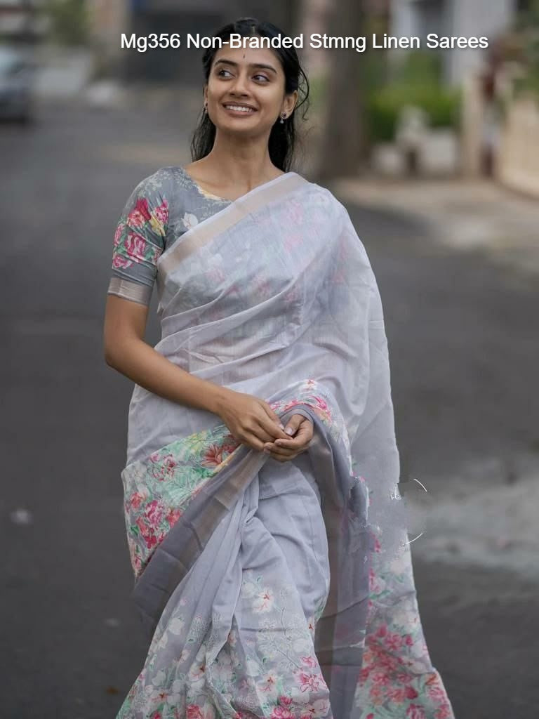 Mg356 Non-Branded Stmng Linen Sarees