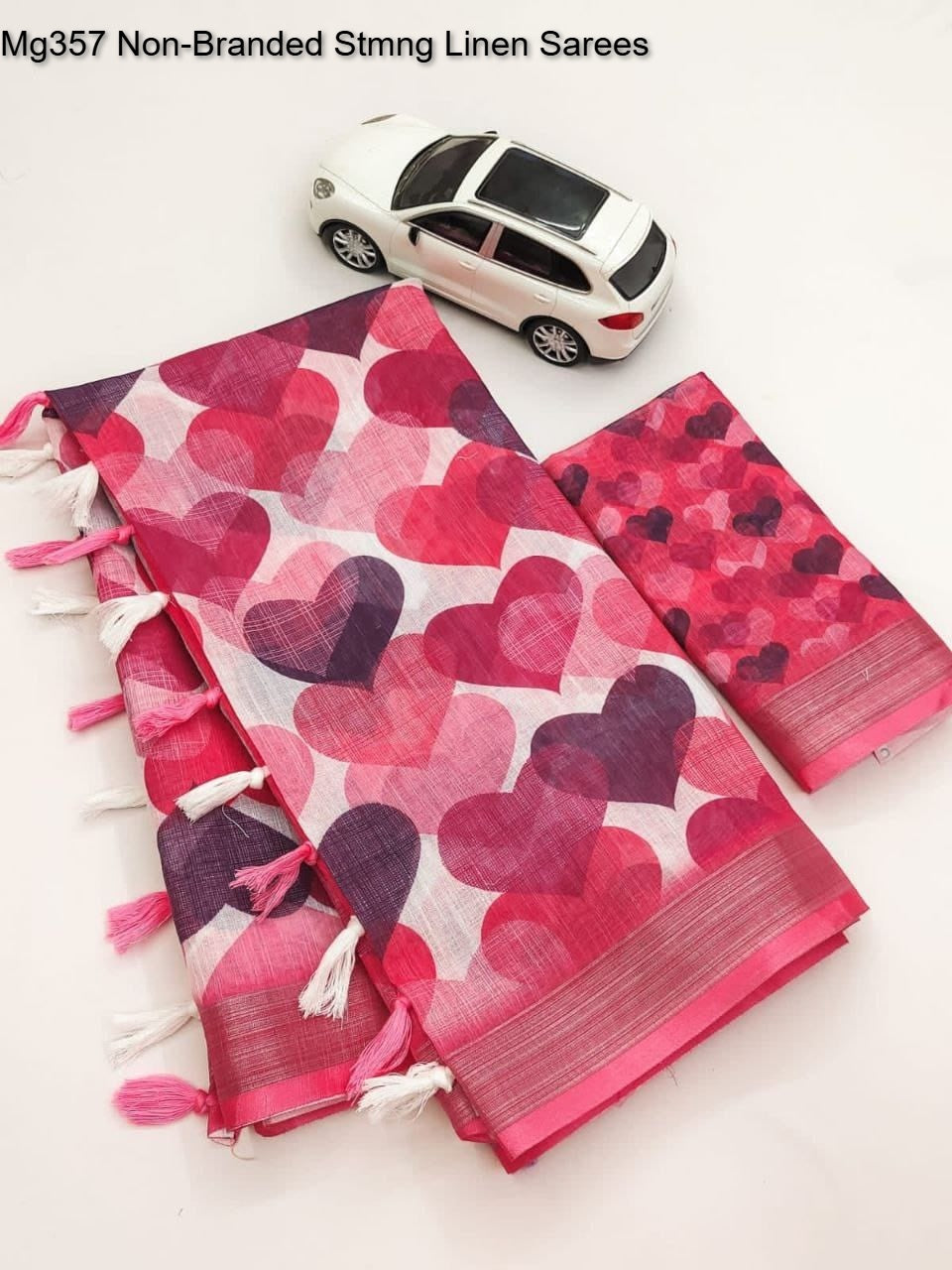 Mg357 Non-Branded Stmng Linen Sarees