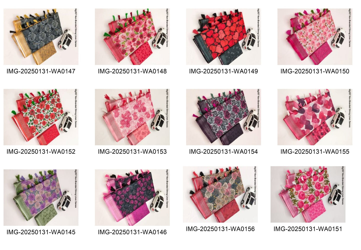 Mg357 Non-Branded Stmng Linen Sarees