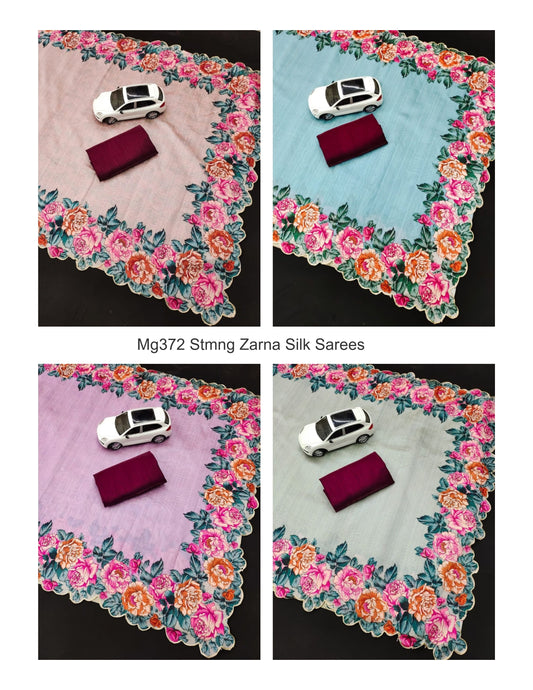 Mg372 Stmng Zarna Silk Sarees