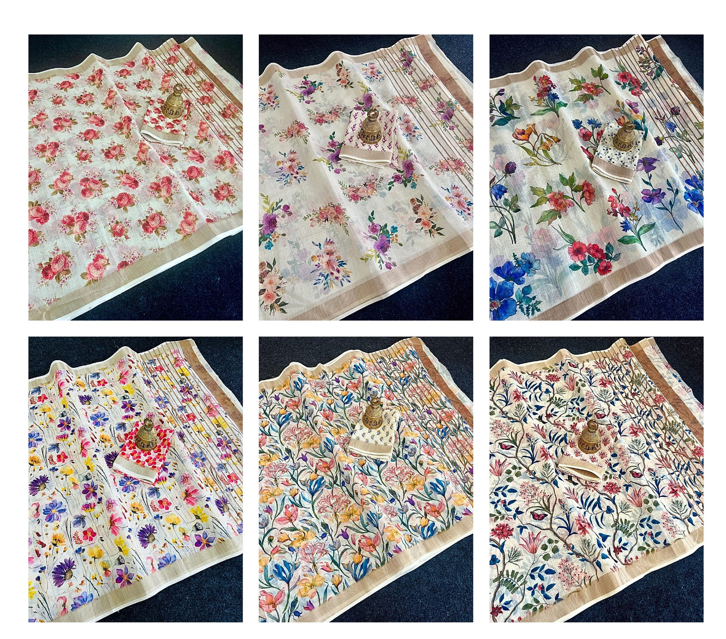 Mg377 Non-Branded Stmng Linen Sarees