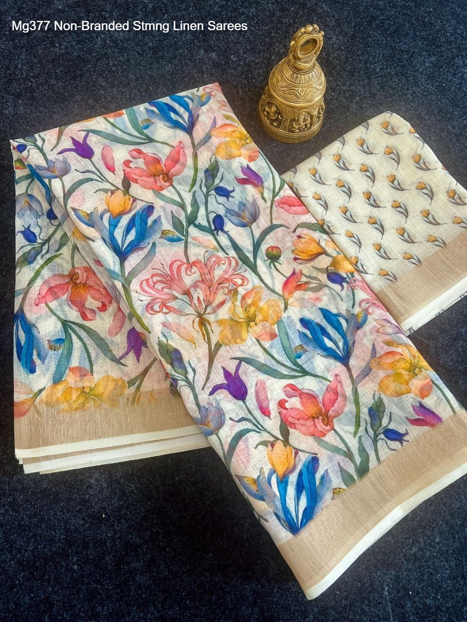 Mg377 Non-Branded Stmng Linen Sarees