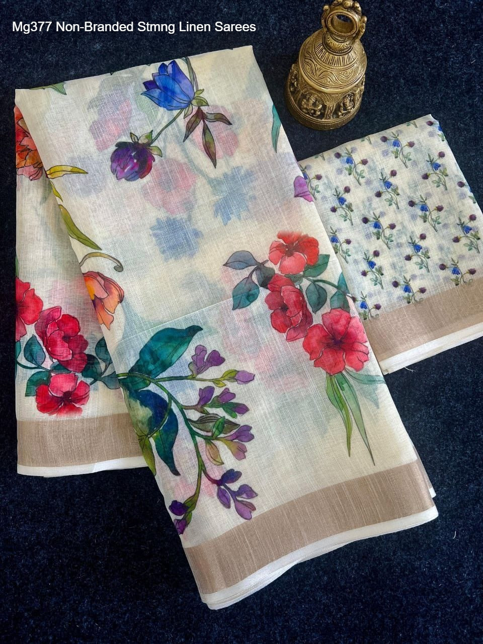 Mg377 Non-Branded Stmng Linen Sarees