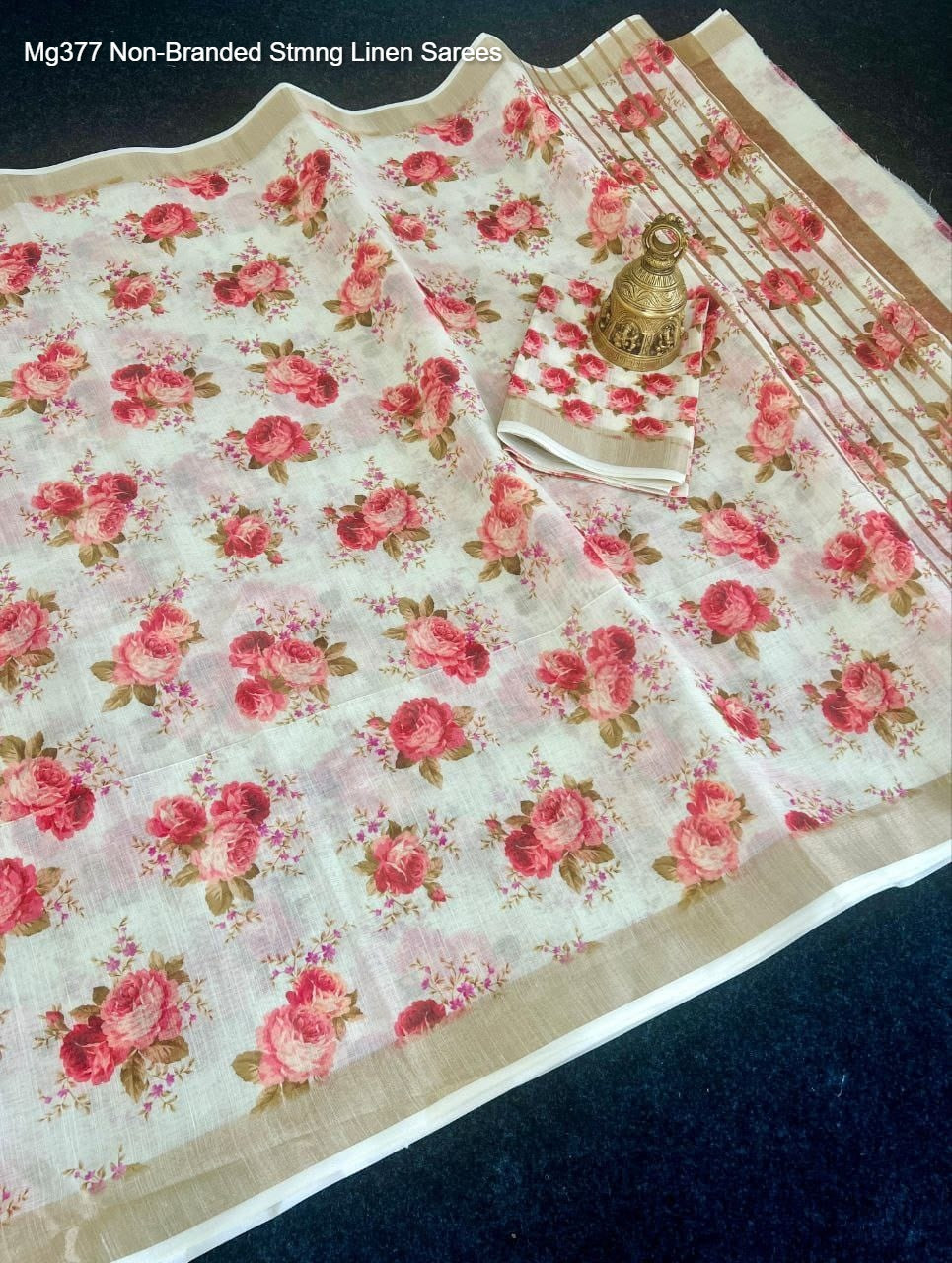 Mg377 Non-Branded Stmng Linen Sarees