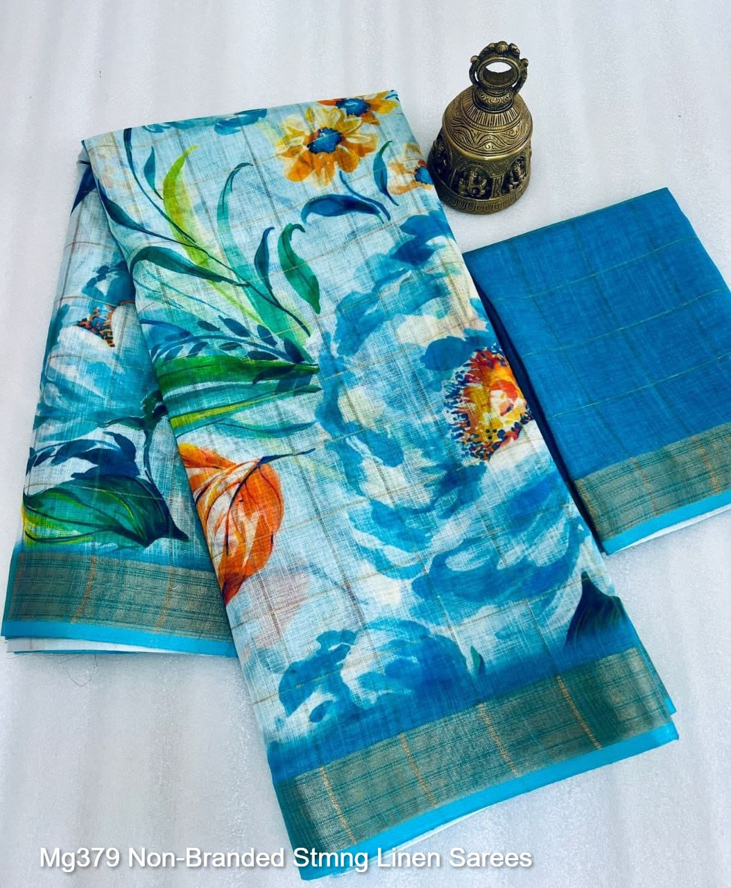 Mg379 Non-Branded Stmng Linen Sarees