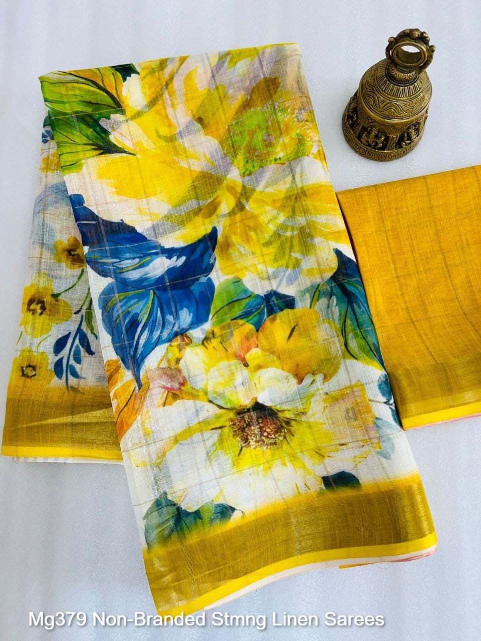 Mg379 Non-Branded Stmng Linen Sarees
