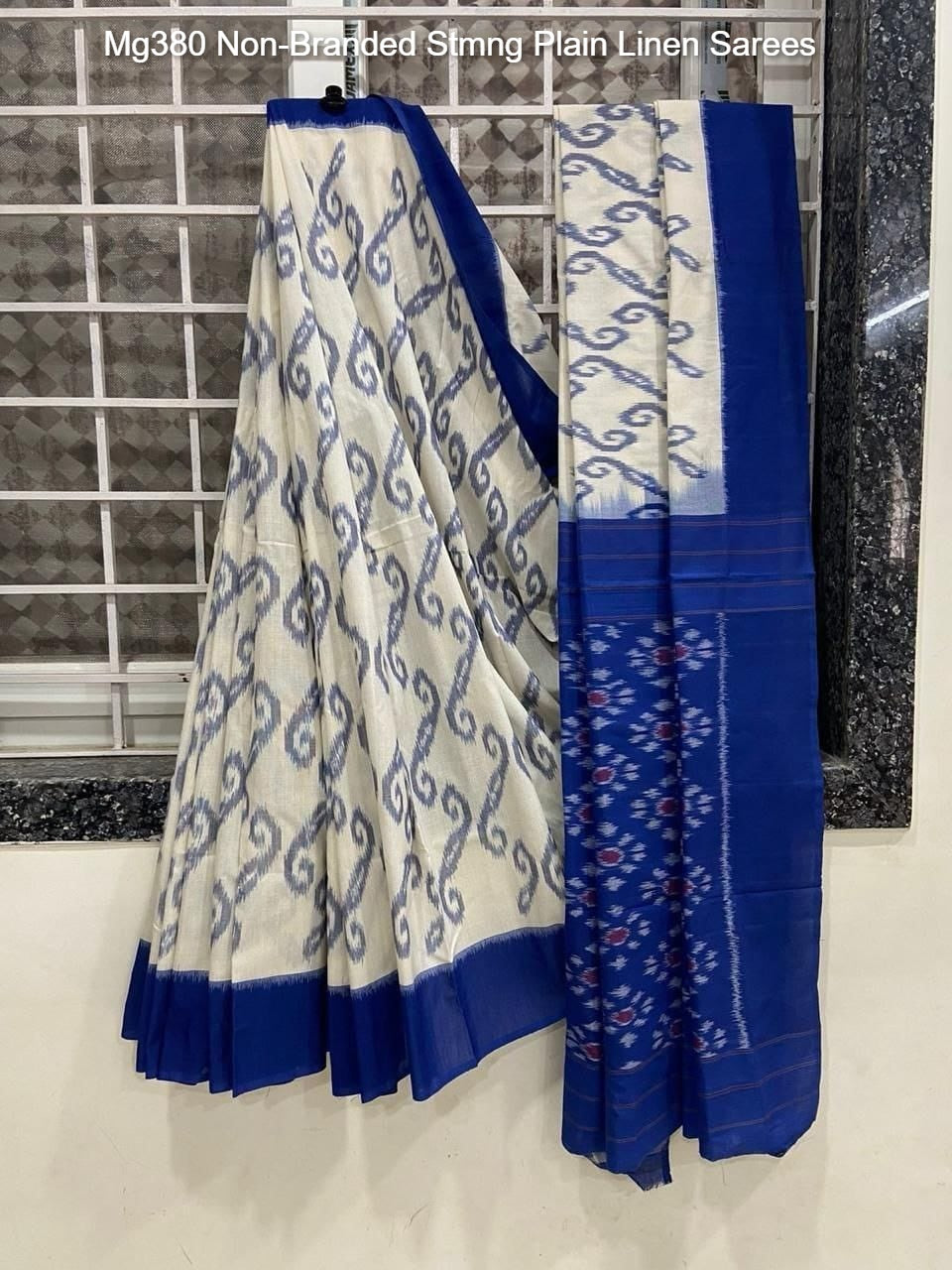 Mg380 Non-Branded Stmng Plain Linen Sarees