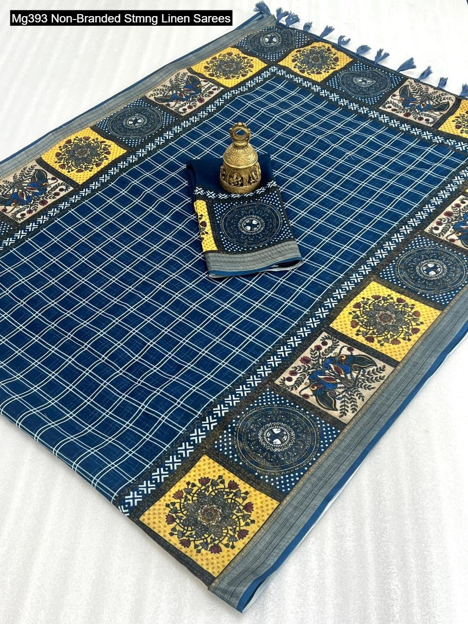Mg393 Non-Branded Stmng Linen Sarees