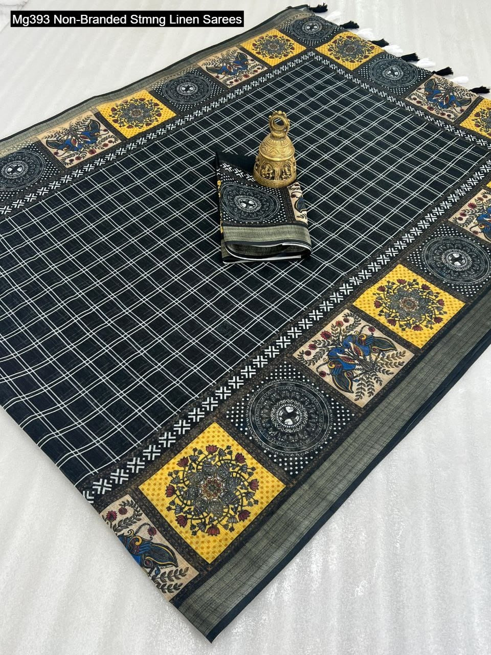 Mg393 Non-Branded Stmng Linen Sarees