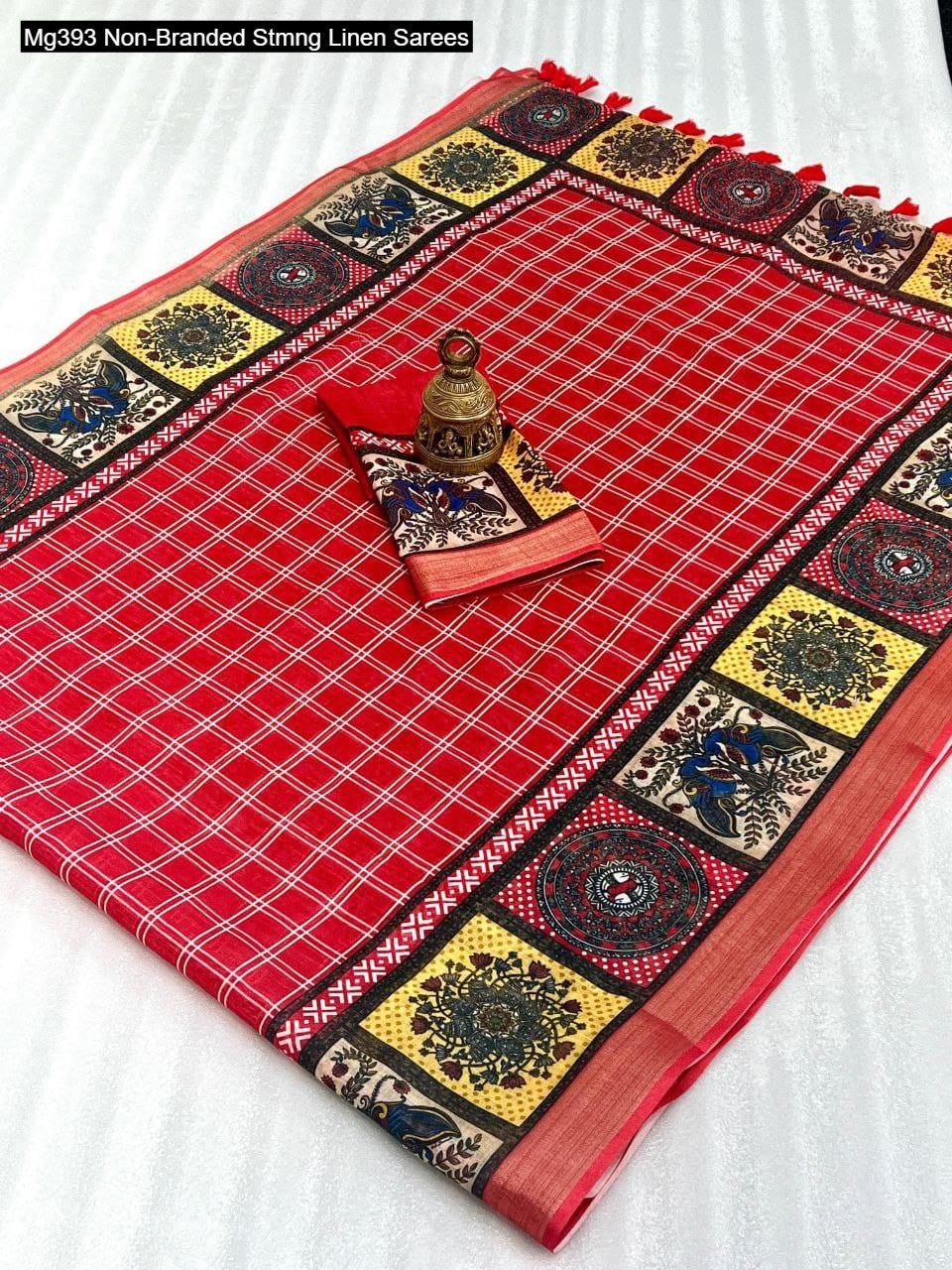 Mg393 Non-Branded Stmng Linen Sarees