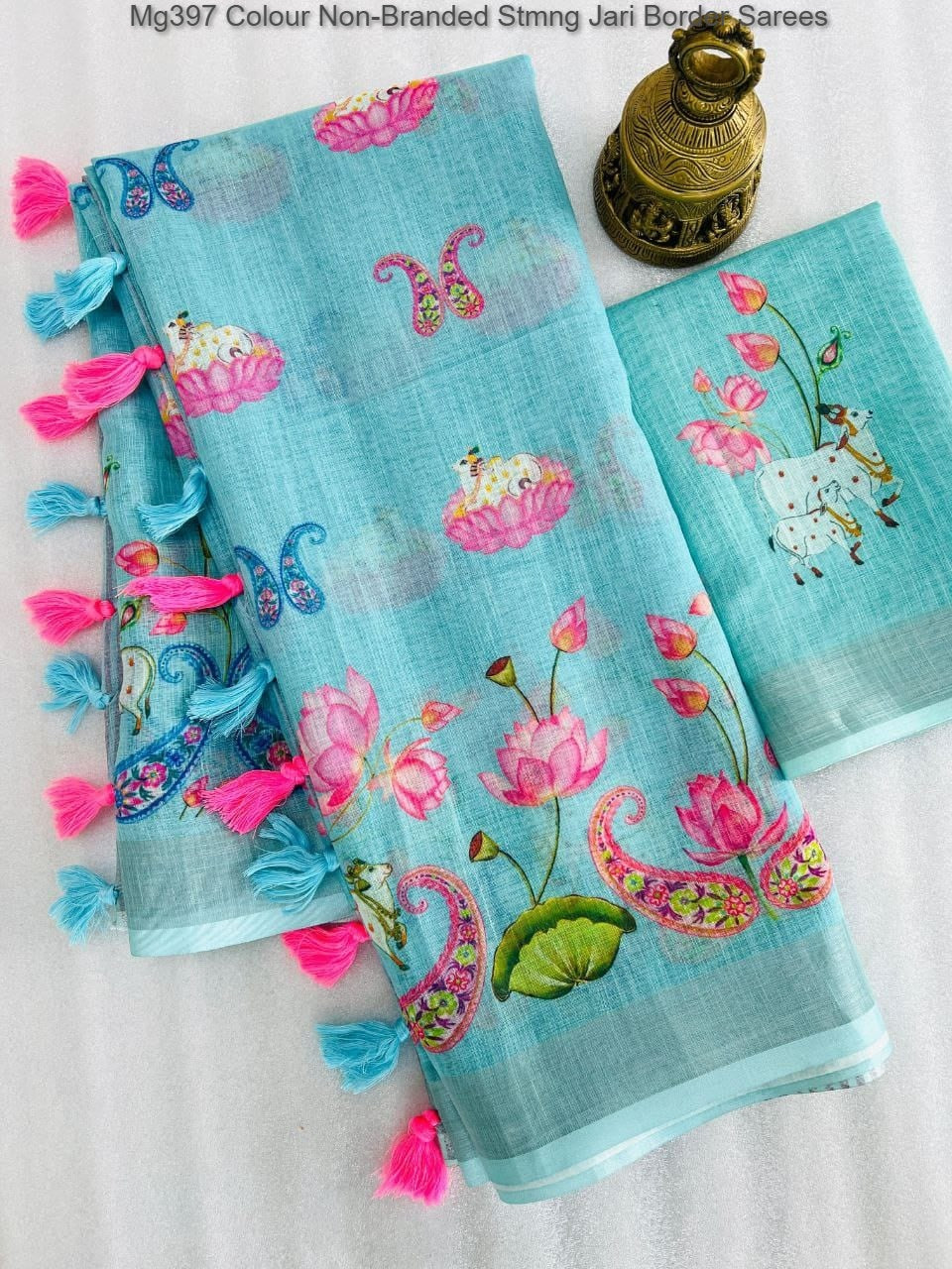 Mg397 Colour Non-Branded Stmng Jari Border Sarees