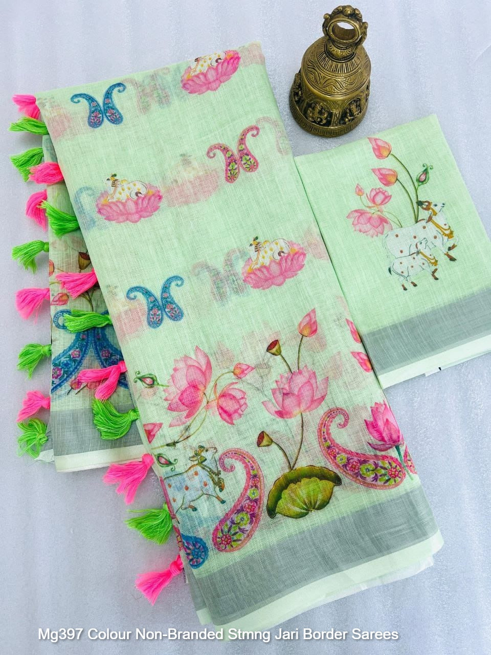 Mg397 Colour Non-Branded Stmng Jari Border Sarees