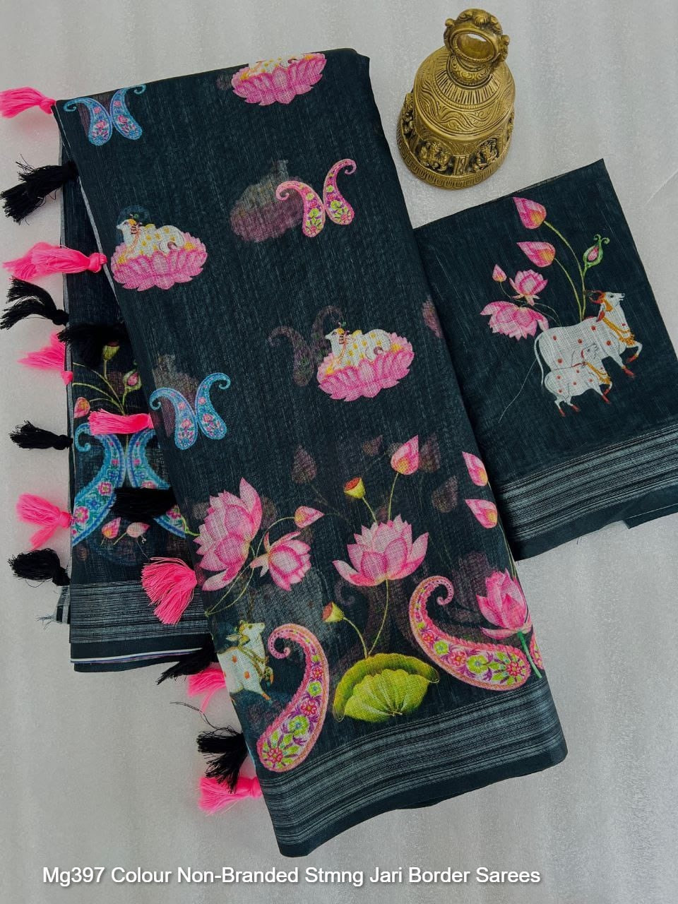 Mg397 Colour Non-Branded Stmng Jari Border Sarees