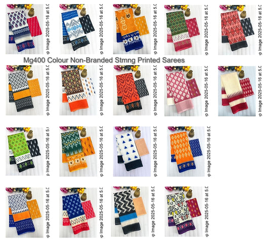 Mg400 Colour Non-Branded Stmng Printed Sarees