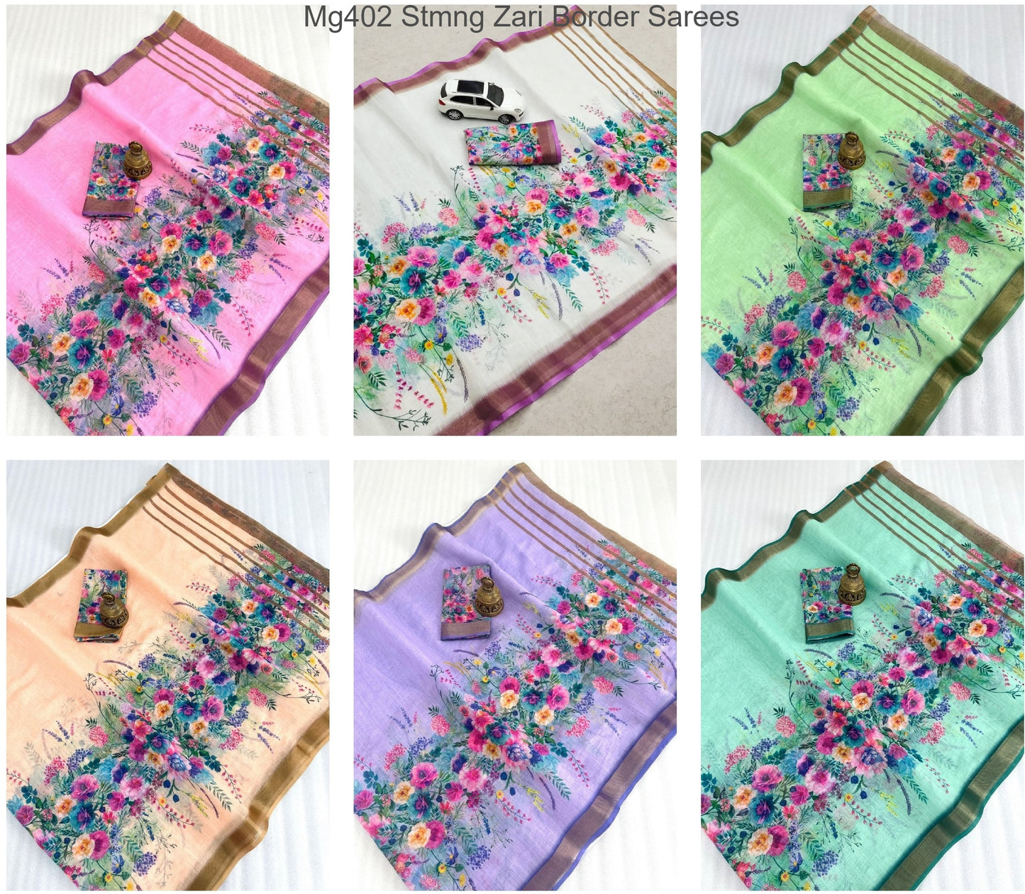 Mg402 Stmng Zari Border Sarees