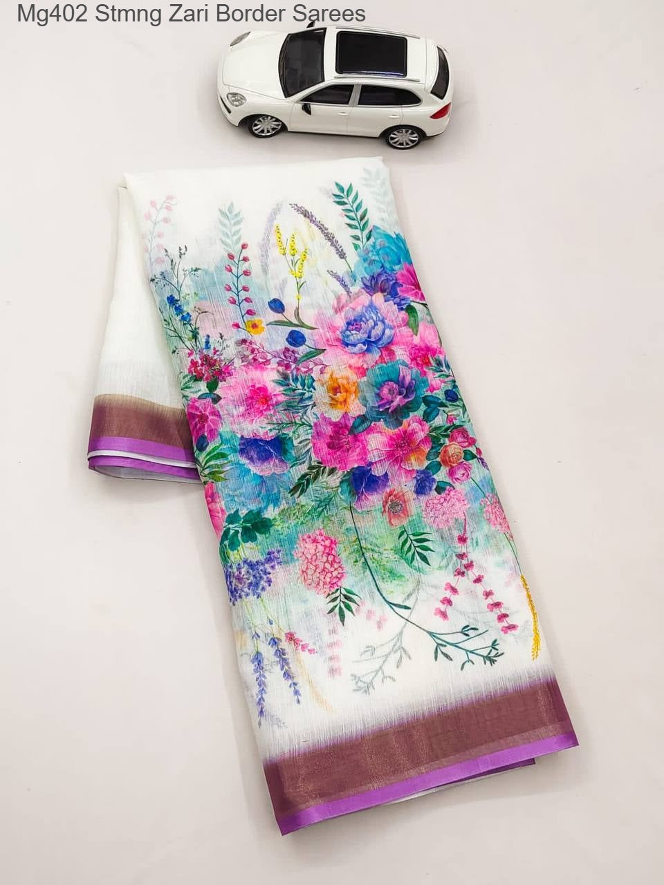 Mg402 Stmng Zari Border Sarees