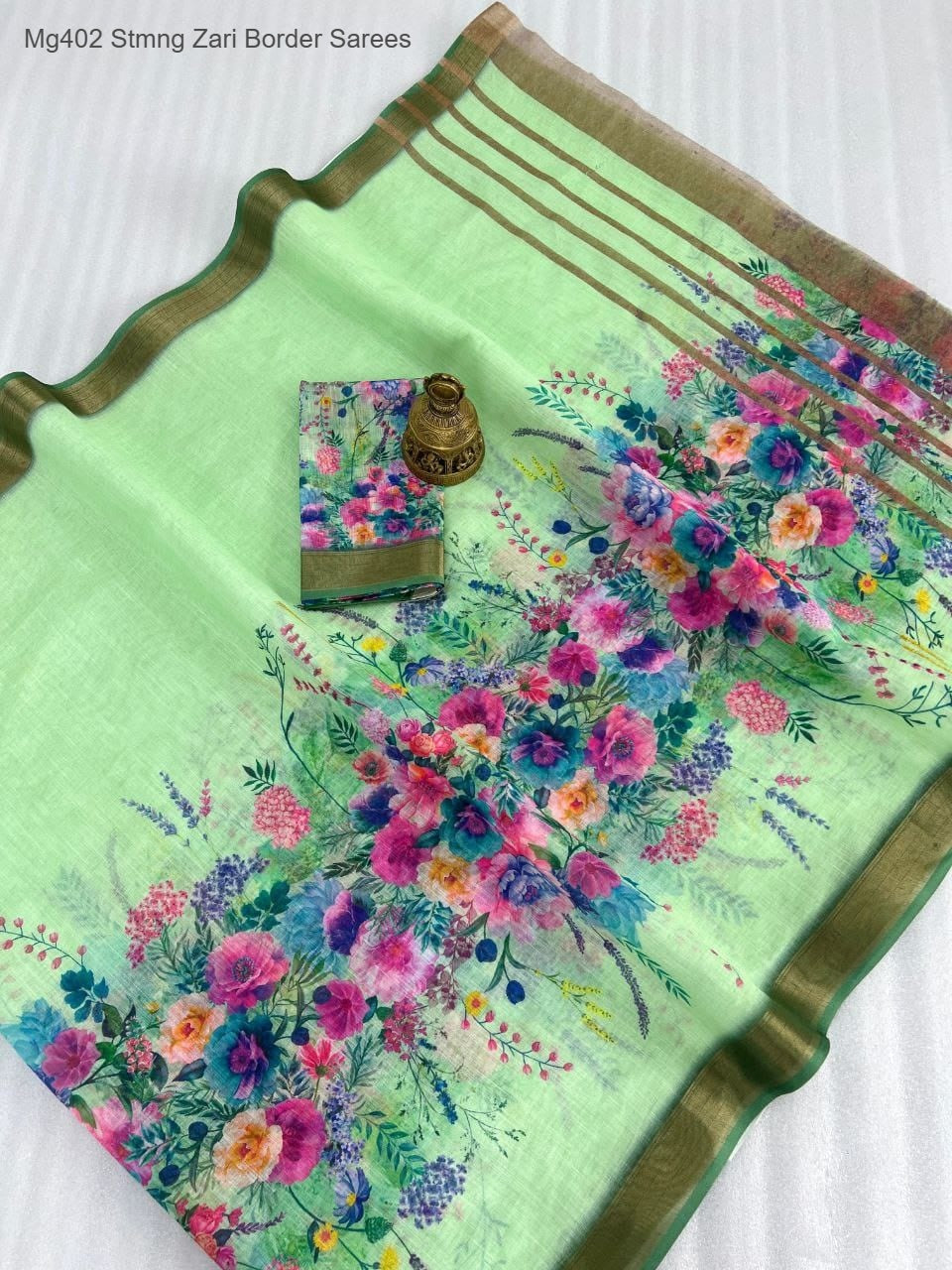 Mg402 Stmng Zari Border Sarees