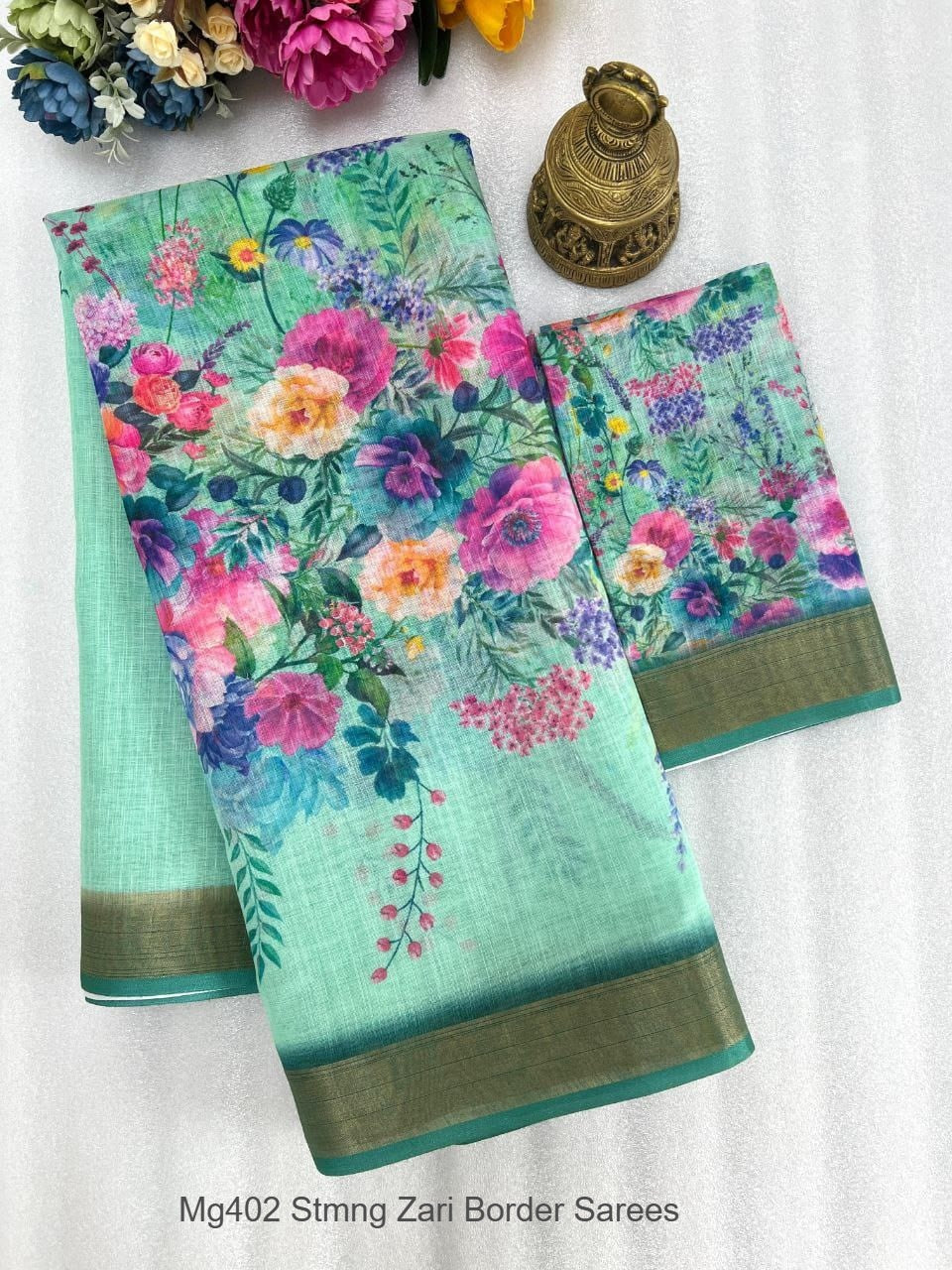 Mg402 Stmng Zari Border Sarees