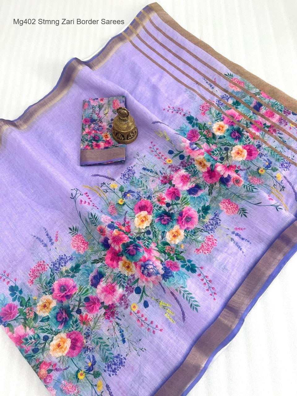 Mg402 Stmng Zari Border Sarees