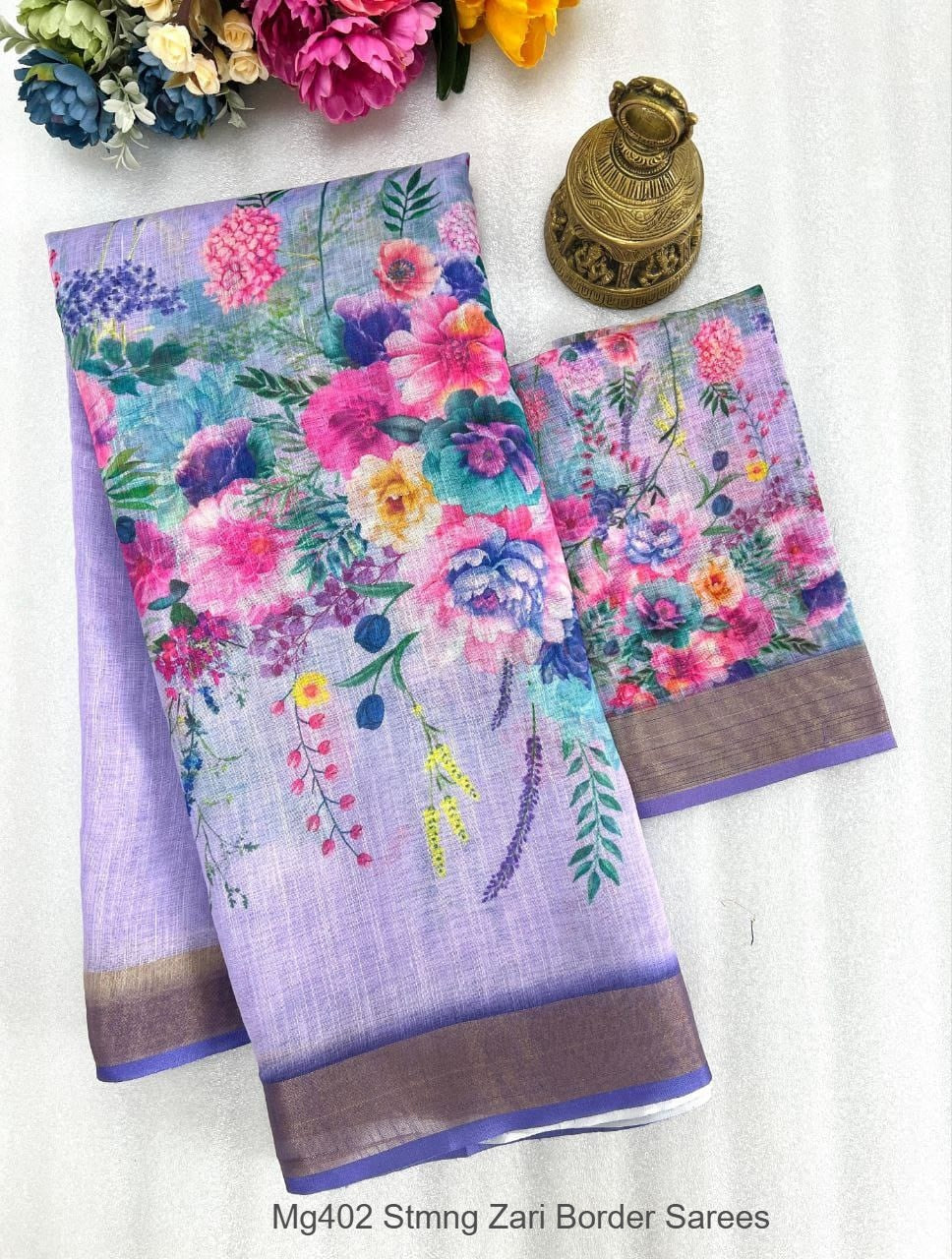 Mg402 Stmng Zari Border Sarees