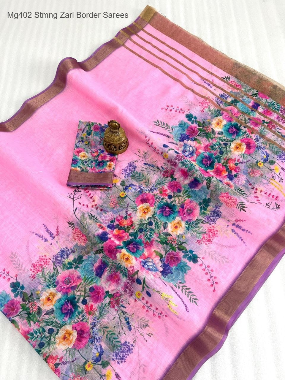 Mg402 Stmng Zari Border Sarees