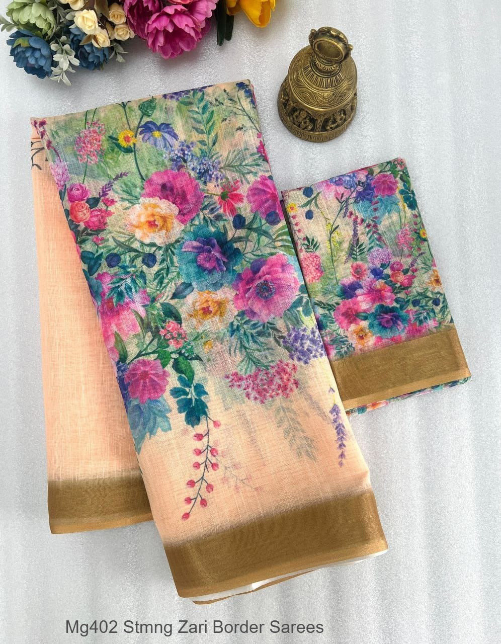 Mg402 Stmng Zari Border Sarees