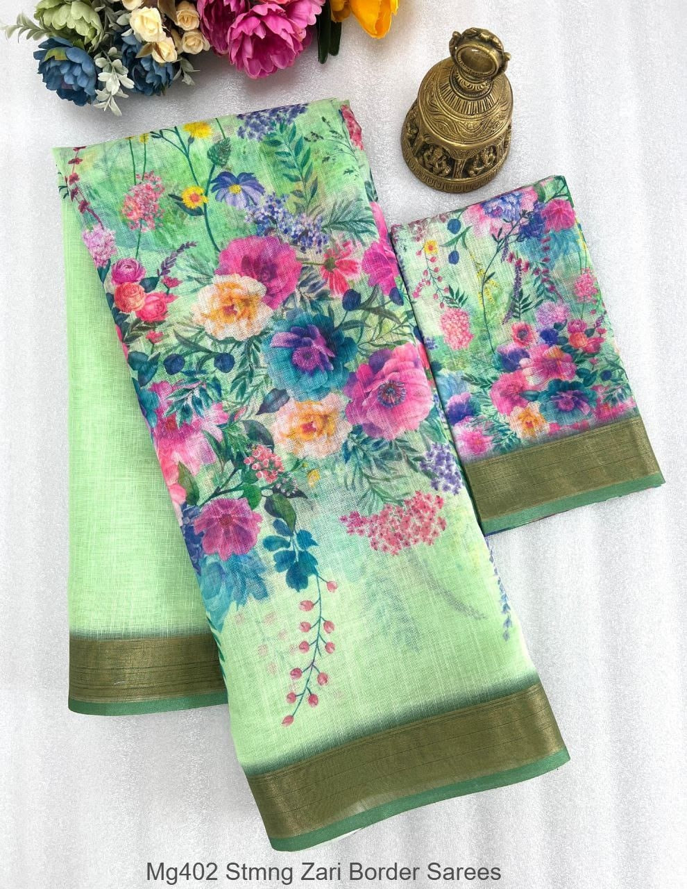 Mg402 Stmng Zari Border Sarees