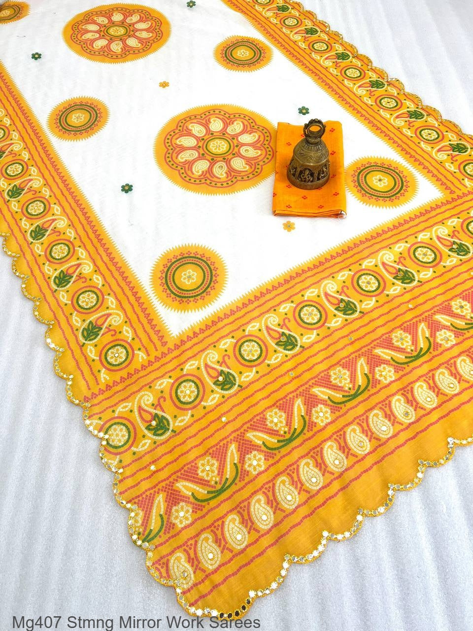 Mg407 Stmng Mirror Work Sarees