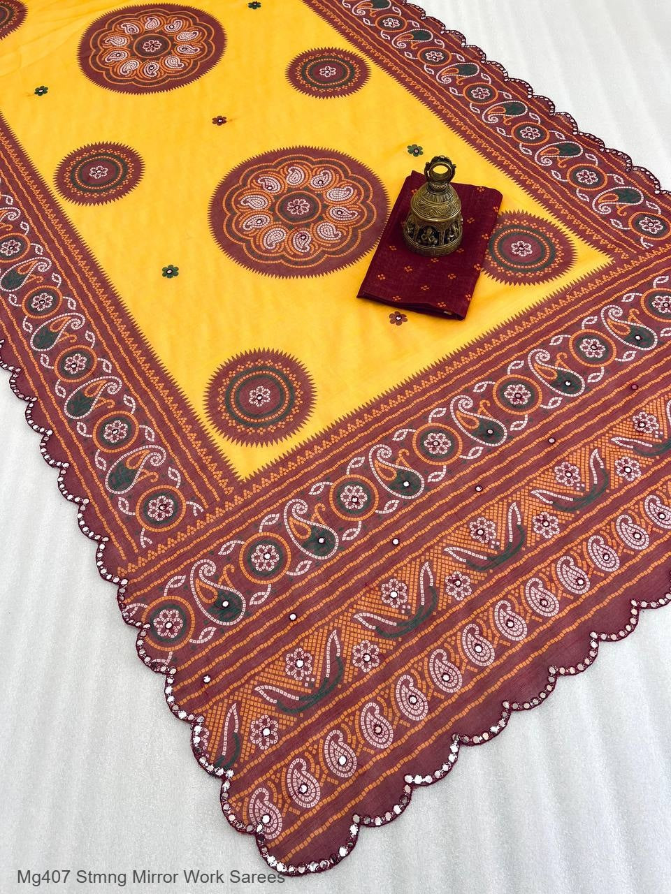Mg407 Stmng Mirror Work Sarees