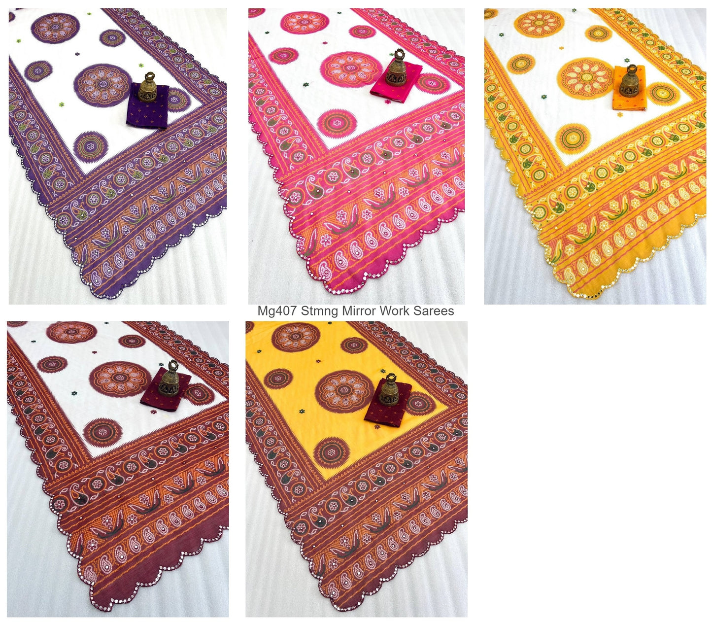 Mg407 Stmng Mirror Work Sarees