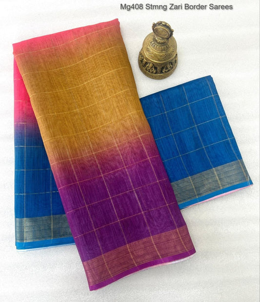 Mg408 Stmng Zari Border Sarees