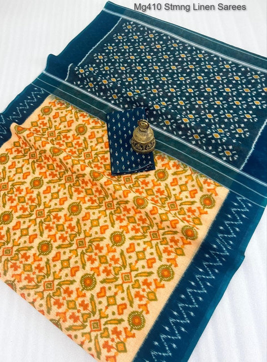 Mg410 Stmng Linen Sarees