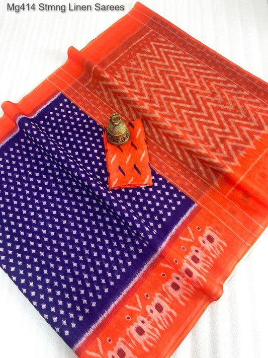 Mg414 Stmng Linen Sarees