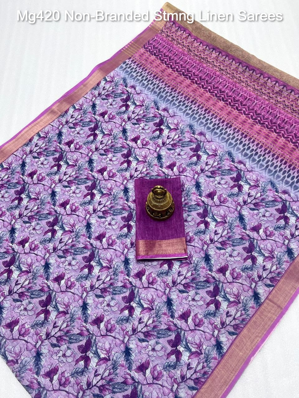 Mg420 Non-Branded Stmng Linen Sarees