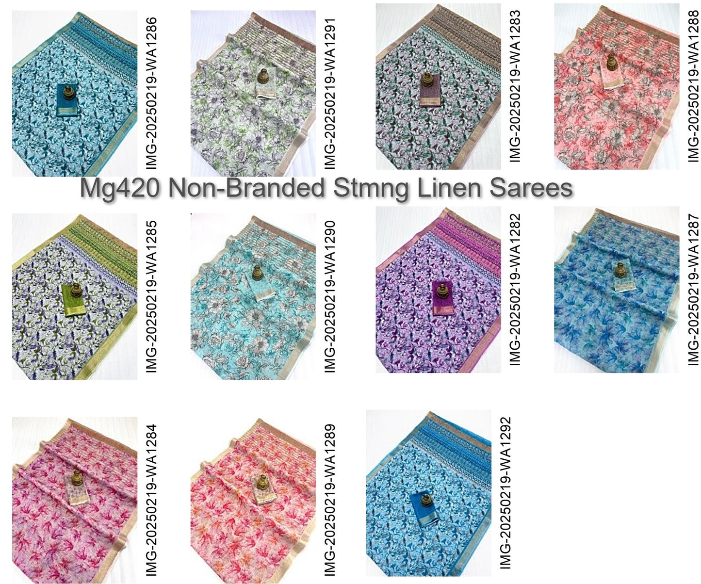 Mg420 Non-Branded Stmng Linen Sarees