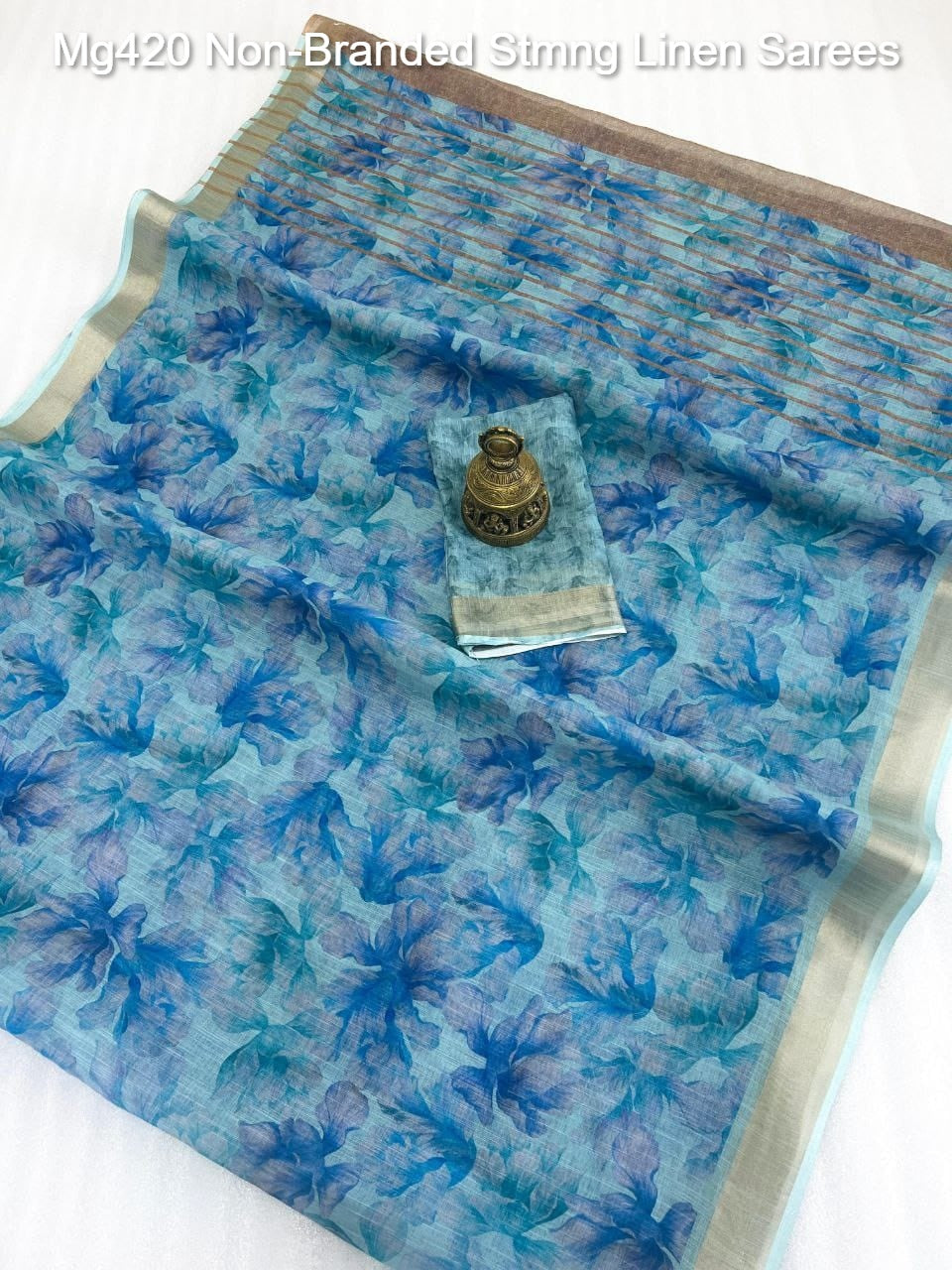 Mg420 Non-Branded Stmng Linen Sarees