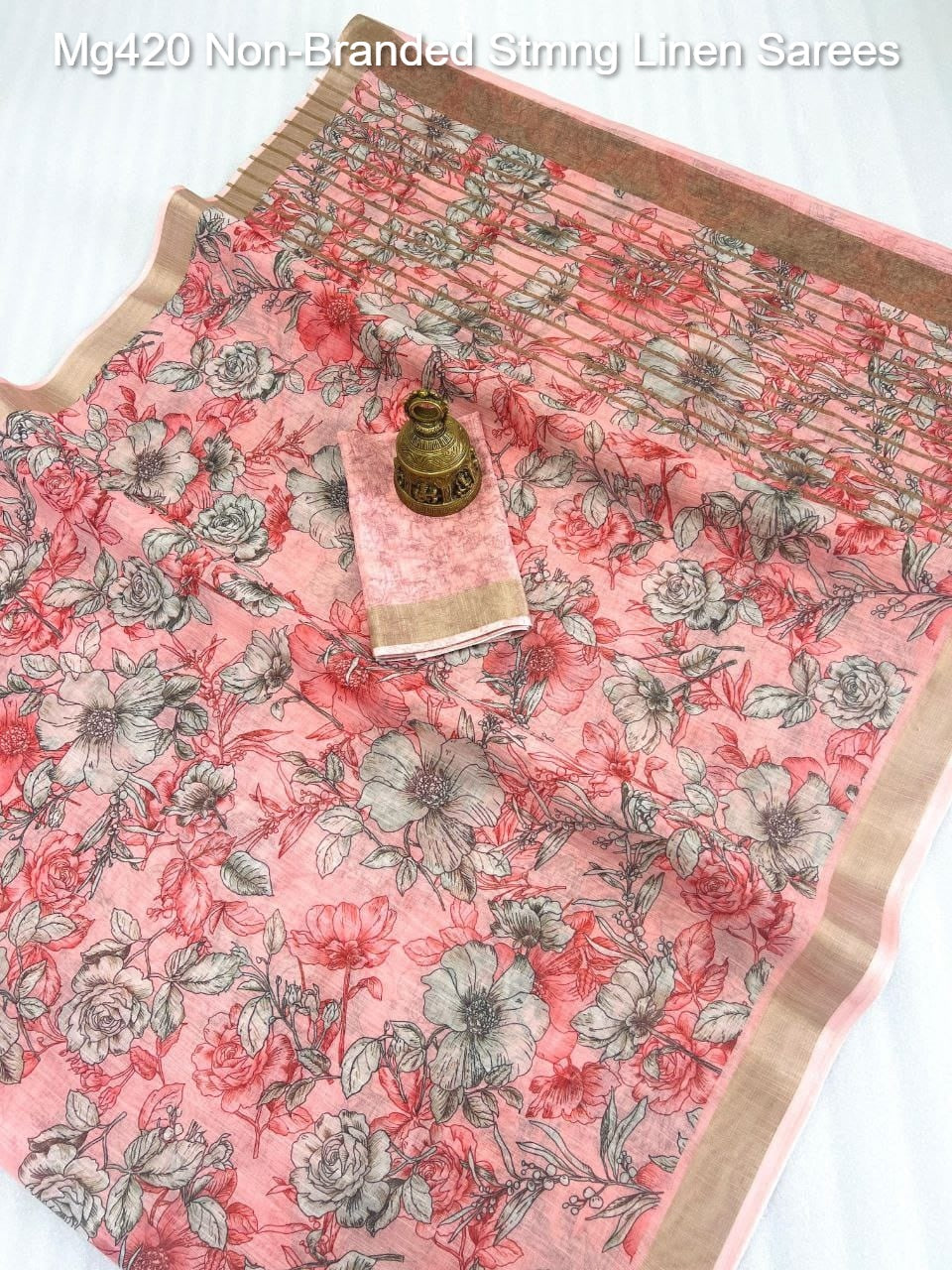 Mg420 Non-Branded Stmng Linen Sarees