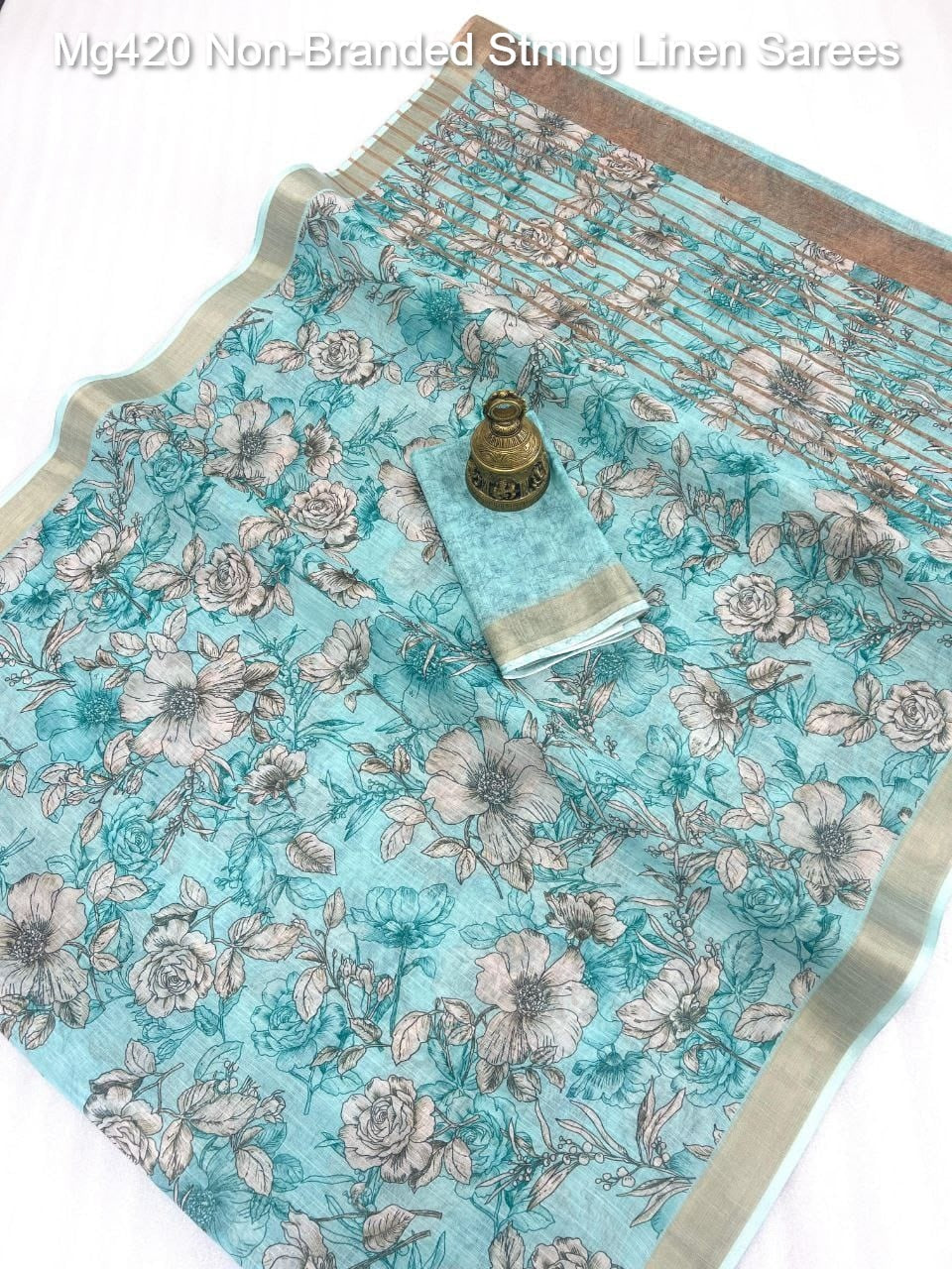 Mg420 Non-Branded Stmng Linen Sarees