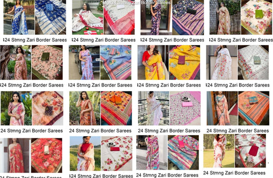 Mg424 Stmng Zari Border Sarees