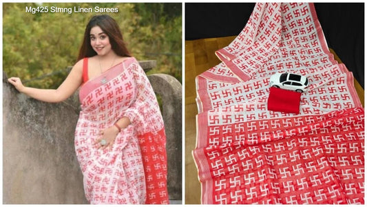 Mg425 Stmng Linen Sarees