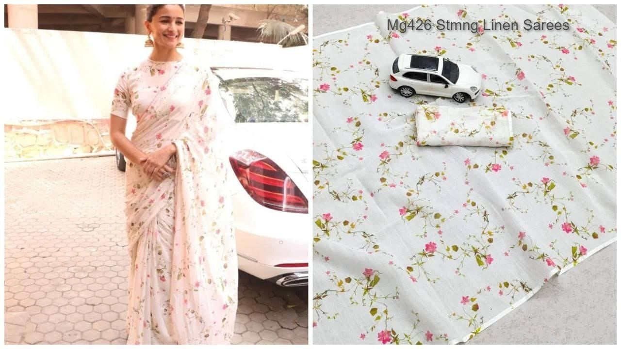 Mg426 Stmng Linen Sarees