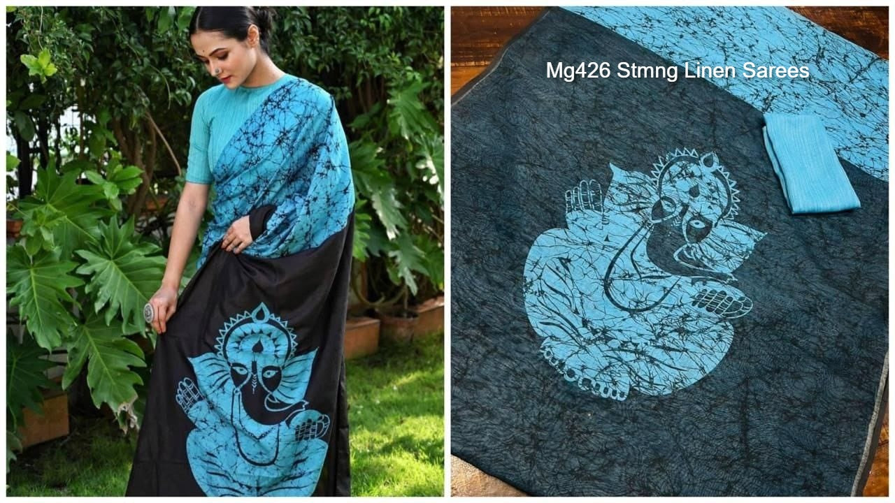 Mg426 Stmng Linen Sarees