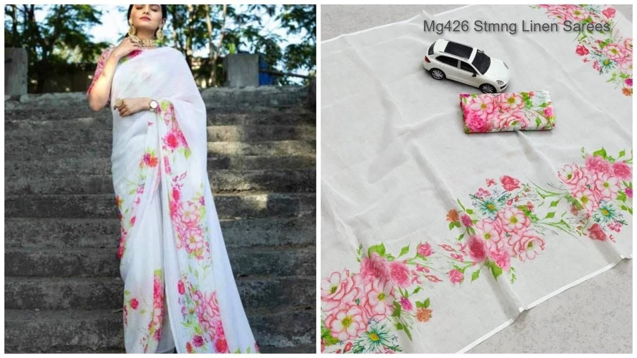 Mg426 Stmng Linen Sarees