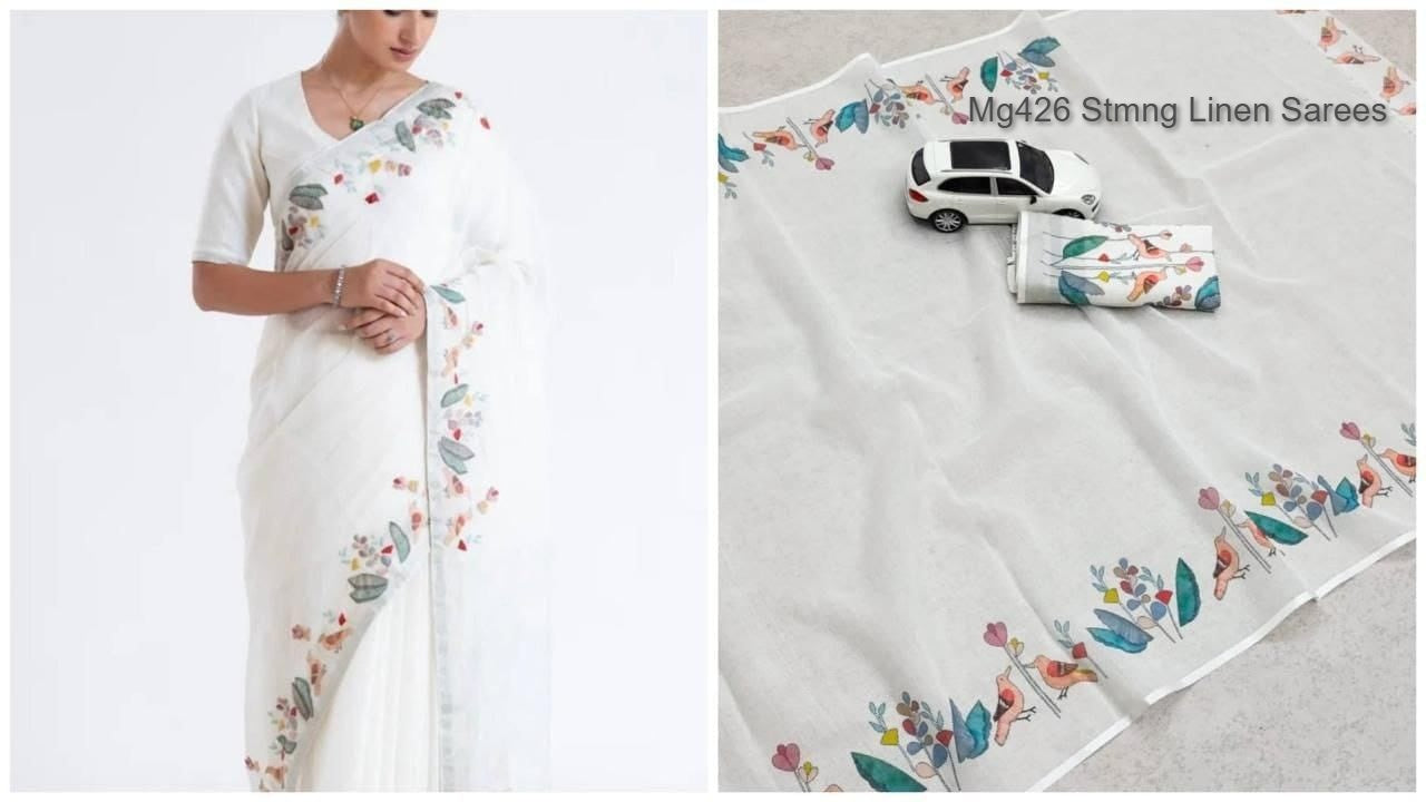 Mg426 Stmng Linen Sarees