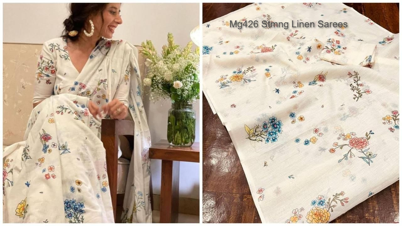 Mg426 Stmng Linen Sarees