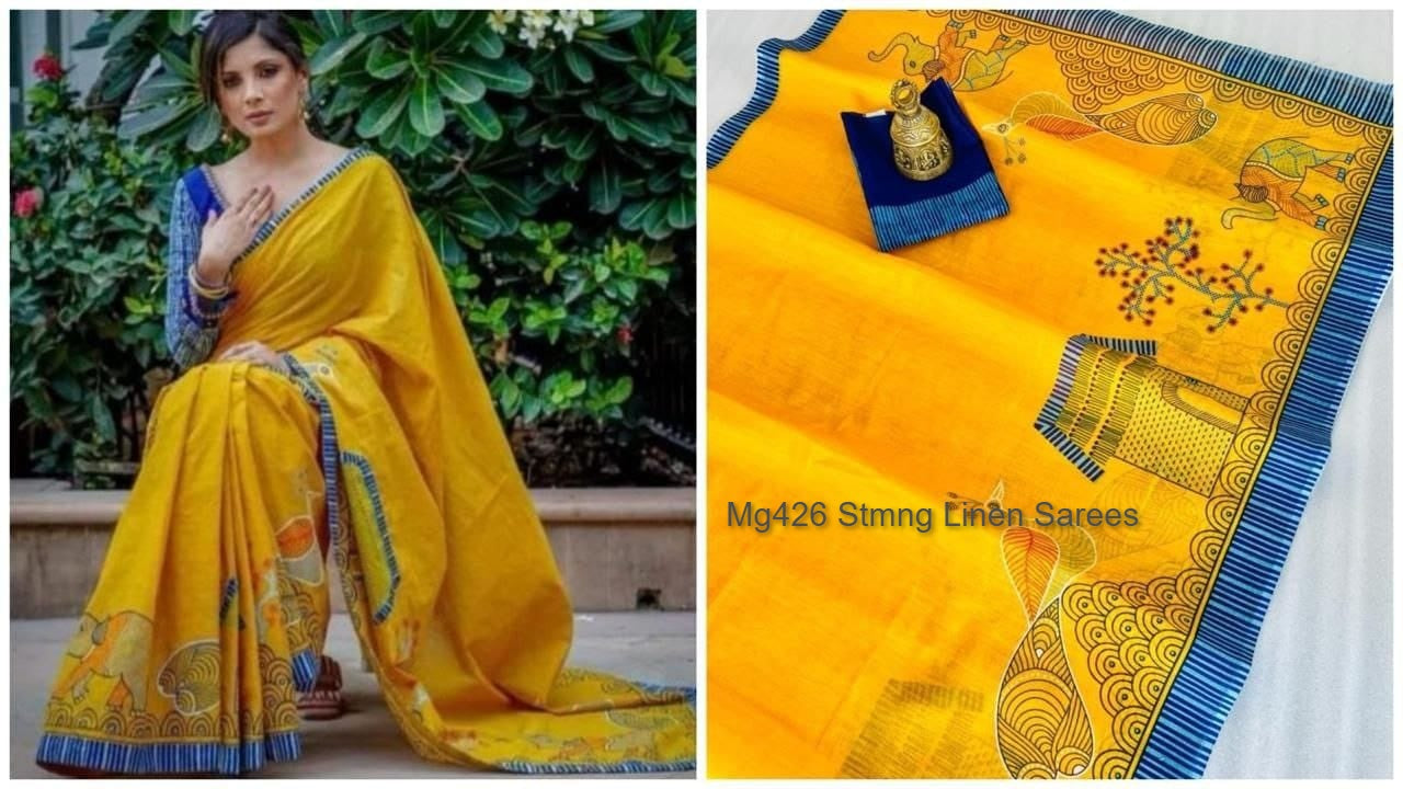 Mg426 Stmng Linen Sarees
