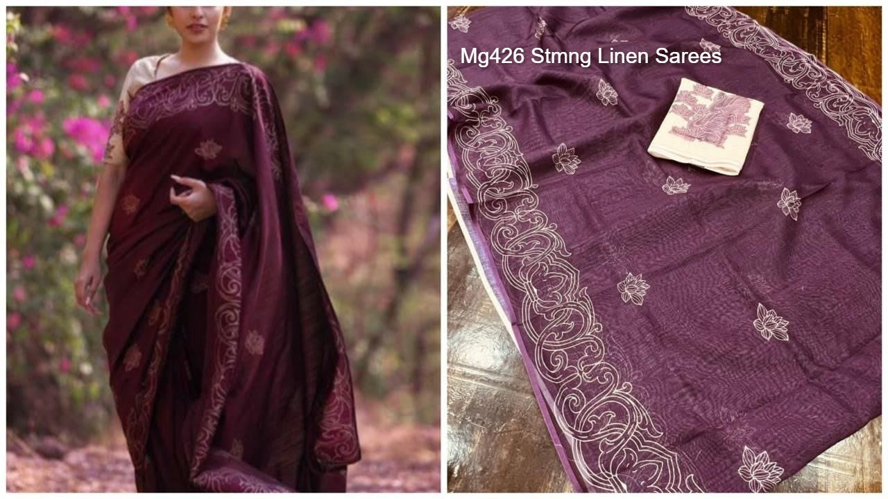 Mg426 Stmng Linen Sarees